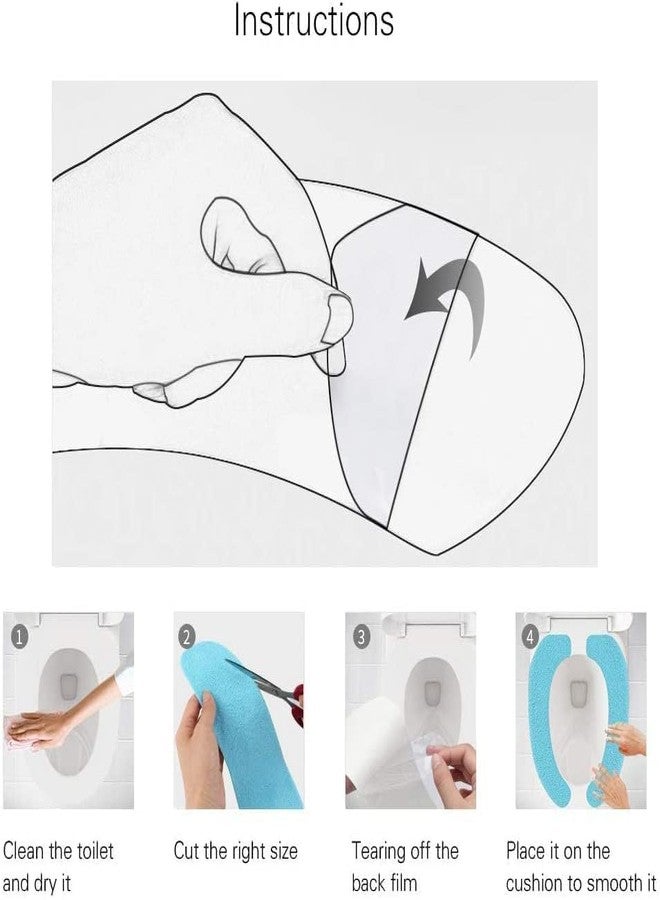 Prostuff.in Flannel Toilet Seat Cushion Soft And Warm Washable Toilet Seat Cover Pads Reusable Cushion Comfortable For Travellers, Home, Office, Assorted Color, 2 Pair - Image 2